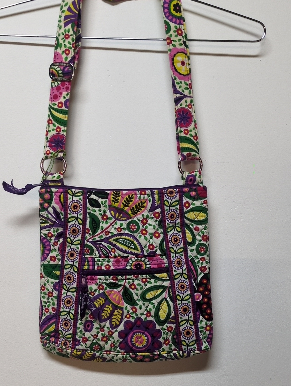 Vera Bradley Purple White Paisley Crossbody Bag